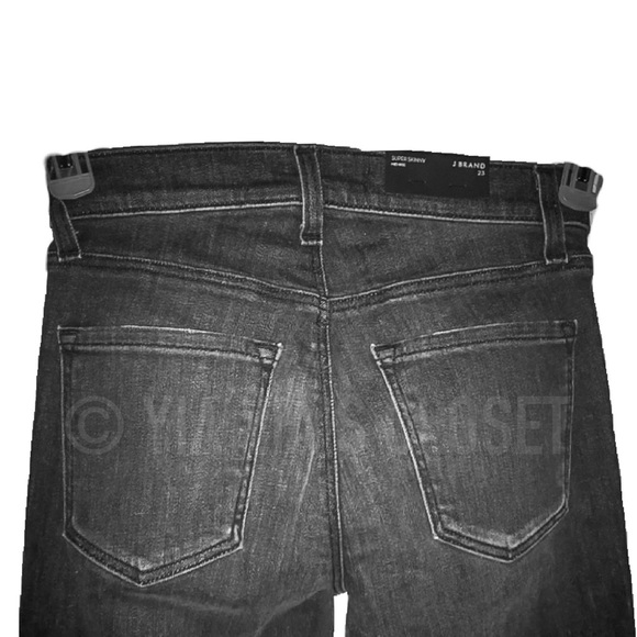 J Brand SZ 23 Women's 620 Zip-Hem Super-Skinny Jeans in Black Heath NEW - Picture 10 of 11